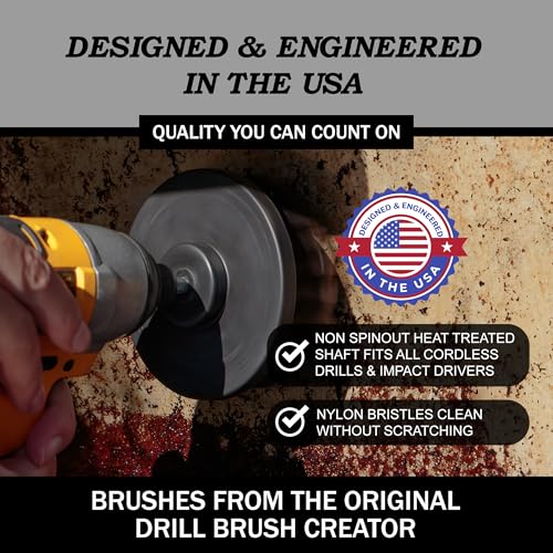 Cleaning Accessories Industrial Brushes - Baked on Food, Electric Smoker, Drill Brush Attachments for Stain and Rust Remover - BBQ Cleaning Kit Water Calcium Mineral | Electric Grill Brush for Drill - color: Ultra Stiff Black, size: 2in, 4in, 3.5in corner