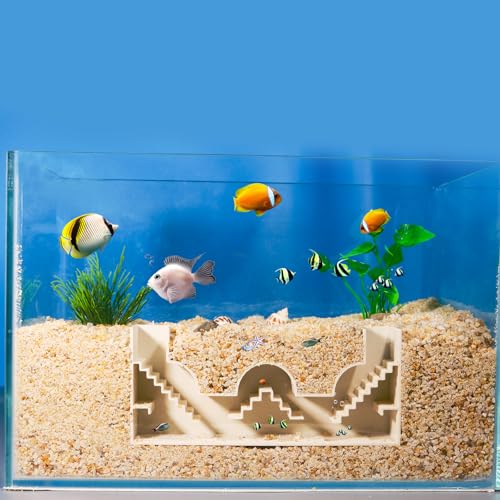 Aquarium Undergravel Fish Tunnel Cave Tunnel Fish Hide Fish Cave Corner Fish Tank Decorations Under Gravel Viewing Tunnel Fish Cave for Aquarium Hideout (White,Style 5) - color: White, style: Style 5