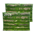 Reptile Cork Terrarium Background Decor,Habitat Fitting Bark Backdrop Wall Artificial Moss 3D Aquarium Panel for Lizard Gecko Tortoise Spider Bearded Dragon Chameleon Snake Amphibian(2Pcs)