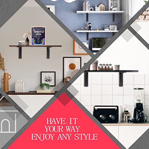 CLT 6" Black Shelf Bracket, 1/5" Thick Heavy Duty Corner Brace, Max Load 220 lbs, Industrial Farmhouse Right Angle Bracket for Tables, Benches & DIY Projects, Pack of 4 - size: 6 Inch, style: Black L Gusset