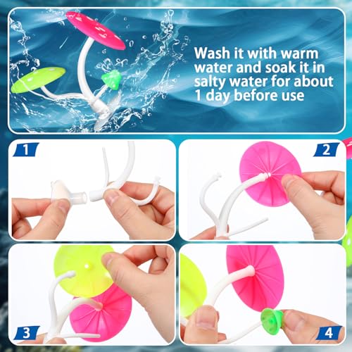 Boao 4 Pieces Betta Fish Tank Accessories Betta Leaf Hammock Pad Simulating The Natural Habitat for Tank Aquarium Spawning Grounds Breeding Resting Bed(Mushroom) - style: Mushroom