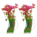 2Pcs Plastic Fish Tank Plants, Extra Large Artificial Aquarium Plants, Tall Seaweed Decorations, Realistic Aquatic Decor for Freshwater and Saltwater Aquarium(Pink)