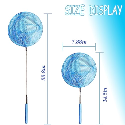 TSYAN Kids Telescopic Butterfly Fishing Nets for Kids Catching Insect Net Outdoor Tools for Catching Bugs Fish Insect Ladybird, Extendable 34 Inches and Anti Slip Grip (3Pcak) - color: 3 Pack