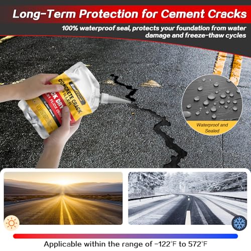 Asphalt Crack Sealant, Cement Crack Filler, High Elasticity Self Leveling Caulking Glue, Waterproof Concrete Repair for Driveways, Walkway, Patio, Joint, Indoor and Outdoor (3 Pack - 3.3LB) - style: 3 Pack - 3.3LB