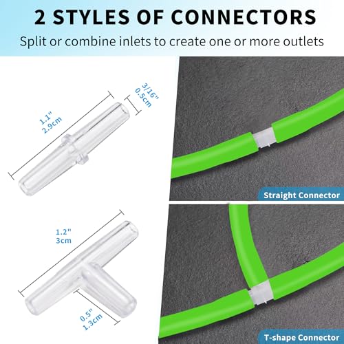 Premium 25FT 3/16inch Air Hose for Aquarium with Connector,Check Valve, Control Valve Accessories (Green, 25 ft.) - color: Green, size: 25 ft.