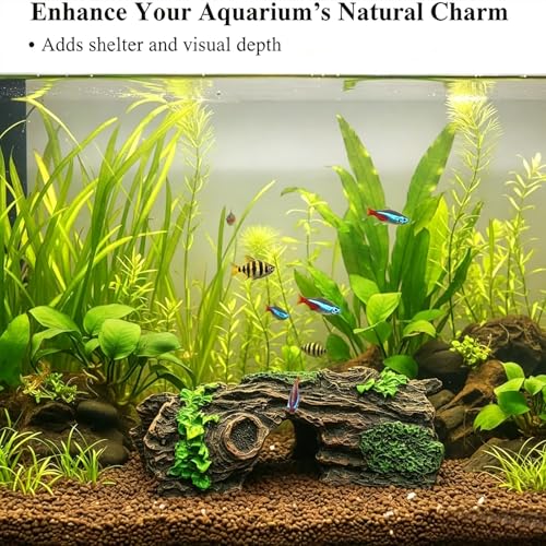 Aquarium Resin Hollow Tree Trunk Betta Log Aquarium Decorations Ornament Fish House Cave Wood House Decor for Fish Tank, Medium - size: Medium