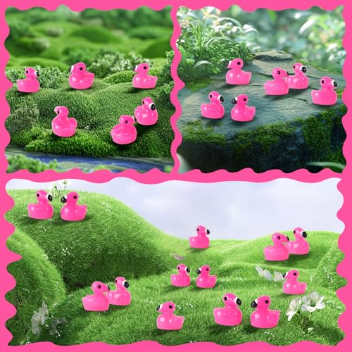 BeadRiver 120PCS Mini Flamingo Resin Ducks Set Miniature Flamingo Gifts Tiny Animal Figurines Toy Bulk for Garden Decor DIY Craft Micro Landscape Fairy Party - style: 120 Pcs Mini Flamingo