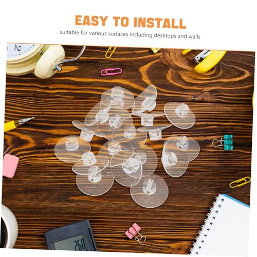 STOBAZA 20pcs Mini Suction Cups Hooks for Glass Shower Aquarium Desktop Heavy Duty Cable Clip Replacement