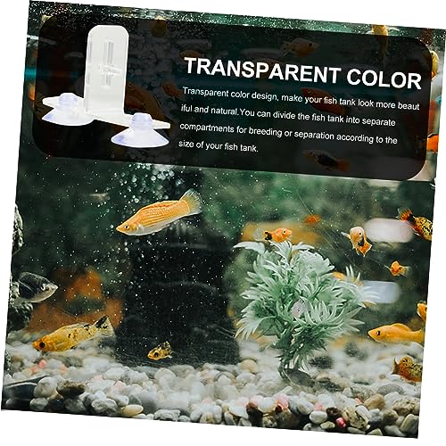 4sets Aquarium Divider Clips Cups Isolation Board for Fish Tank Separation and Breeding Transparent Design for Easy Installation