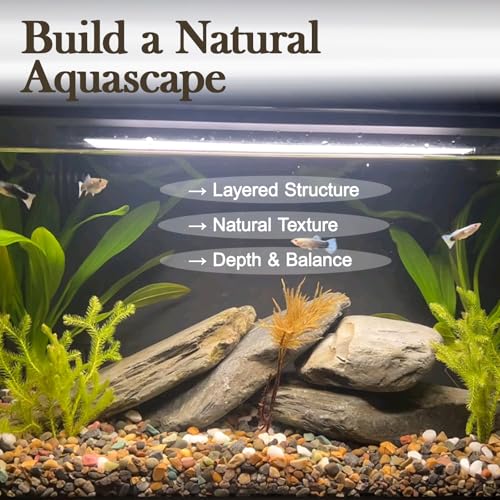 Aquarium Rocks 5lb Natural Stream Stone 3-4pcs Slate Stones for Aquascape, Fish Tank Decorations, Reptile & Turtle Habitat Basking Rock(2-7 Inches) - size: 5lb(3-4pcs)