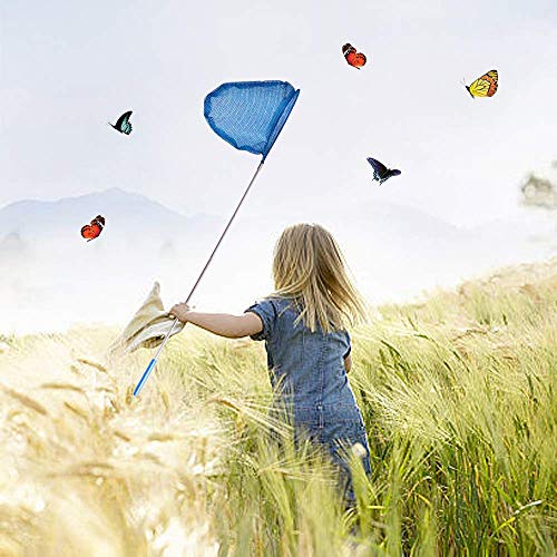 Kids Telescopic Butterfly Fishing Nets for Kids Catching Insect Net Outdoor Tools for Catching Bugs Fish Insect Ladybird, Extendable 34 Inches and Anti Slip Grip - color: 5 Pack