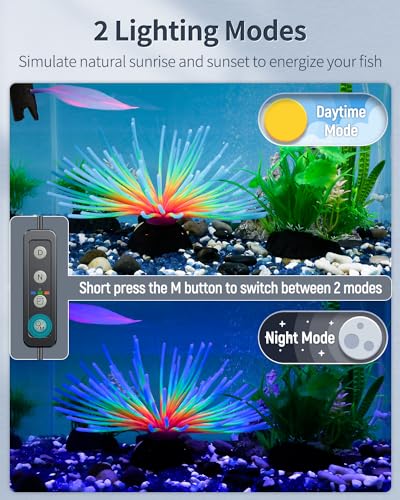 Pawfly 21W Aquarium LED Light for 30 to 36 Inch Extendable Fish Tank Light with Full Spectrum Brilliant White Blue Red Lights with Daytime & Night Modes Timer Auto On/Off Adjustable Brightness - color: Basic with Timer, size: 30"-36"