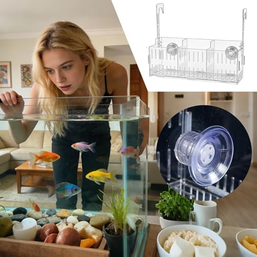 Hydroponic Plant Holder – Transparent Double-Hook Aquarium Holder, Adjustable Acrylic Aquatic Plant Planter, Durable Plants Rest, Underwater Vine Moss Decoration for Aquarium Corner - size: Three grids