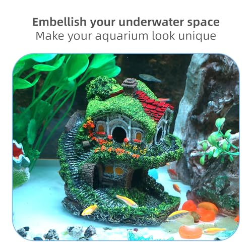relaqcc Aquarium Decor Hideaway Cave, Betta Fish Tank House Accessories for Amphibians, Goldfish, Shrimp, Conch - style: Type-B