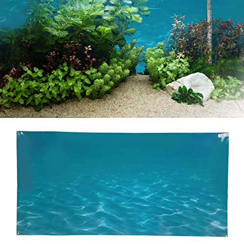 Fish Tank Background Sticker, Aquarium Background Poster with 3D Sea Pattern, Self Adhesive PVC Decorative Wallpaper for Freshwater and Saltwater Tanks (61 * 30CM) - size: 61*30cm