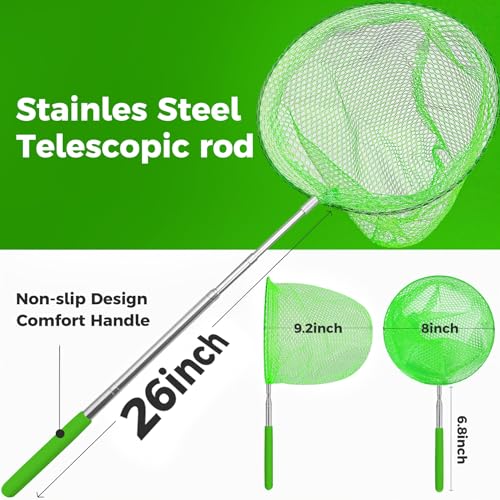 TSYAN Telescopic Butterfly Fishing Nets for Kids Catching Insect Net Outdoor Tools for Catching Bugs Fish Insect Ladybird, Extendable 34" Inches and Anti Slip Grip - color: 5 Pack-2
