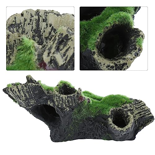 TOPINCN Fish Hide Cave Ornament Decoration Box Skin Cave Fish Shrimp Avoidance Cave Simulated Dead Wood Cave Avoidance House for Shrimp Shrimp Pumpkins Artificial