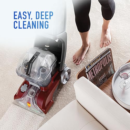 Hoover PowerScrub Deluxe Carpet Cleaner Machine, Deep Cleaning Carpet Shampooer Machine, SpinScrub Brushes, HeatForce Drying, Pet & Upholstery Tools, Pair with Hoover Carpet Cleaner Solution - style: PowerScrub Deluxe
