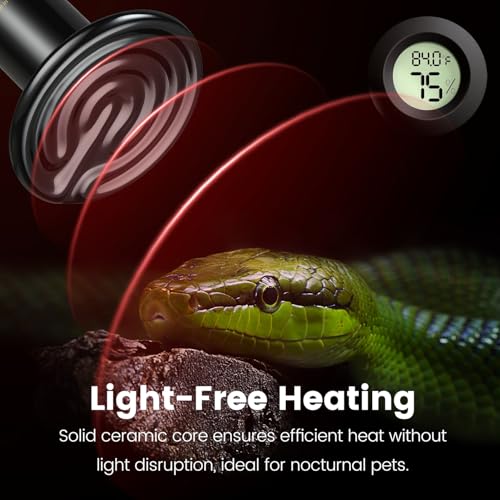 REPTITRIP Dual Reptile Light Fixture with 100W Full Spectrum UVA UVB Light Bulb & 100W Nighttime Ceramic Heat Emitter, 2 Independent Switches, Reptile UVA UVB Heat Combo Pack - size: ST4