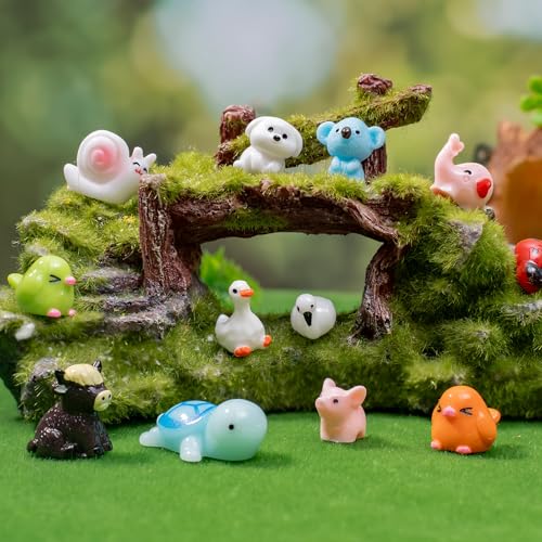 42pcs Mini Resin Animal 42 Styles Figures Bulk Tiny Resin Animals Little Miniature Small Animal for Micro Fairy Garden Landscape Accessories Dollhouse Hide Crafts Decor Aquarium - style: 42p-animals-1
