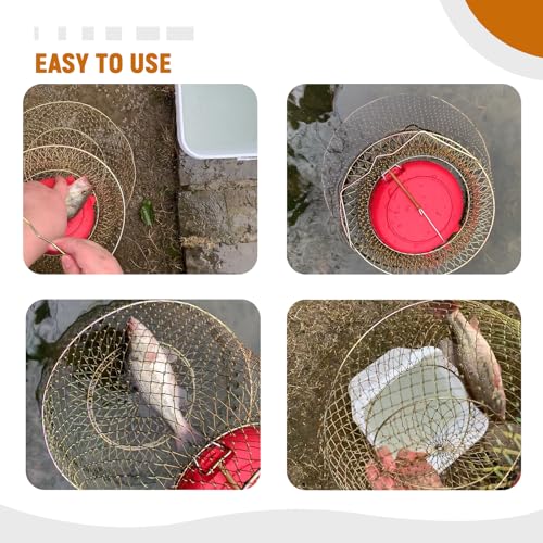 Fishing Basket 13"/33cm Foldable Fish Holder for Caught Fish with Floating Design