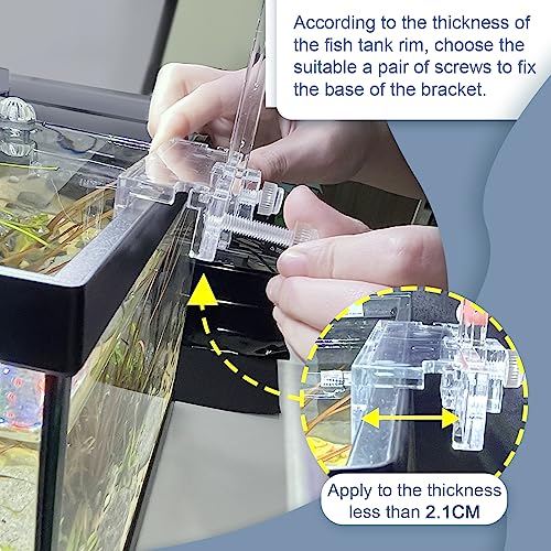 driamor Aquarium Light Riser Adjustable, Clear Acrylic Fish Tank LED Light Stand Aquarium Lamp Holder Bracket Kit 2pcs Transparent Support for Width 2.5-4.4 Inches Light with Extendable Bracket - color: Clear (Standard Size)