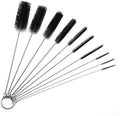 10" Clear Nylon Cleaning Brush Set - 10-Pack Tube Black | 10 pack clear high visibility bristles, Multi-purpose house deep cleaning, Flexible stainless steel shanks reach anywhere - color: Black, size: 10pk - 2mm 3mm 4mm 5mm 6mm 8mm 12mm 16mm 20mm 24mm