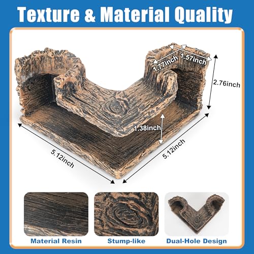 Aquarium Cave, Betta Fish Hideout for Aquarium Fish Tank Decorations- Natural-Looking Wooden Cave for Aquariums - Aquarium Cave for Guppies & Corydoras – Fish Hideout Decor, 5.1"x5.1"x2.7"