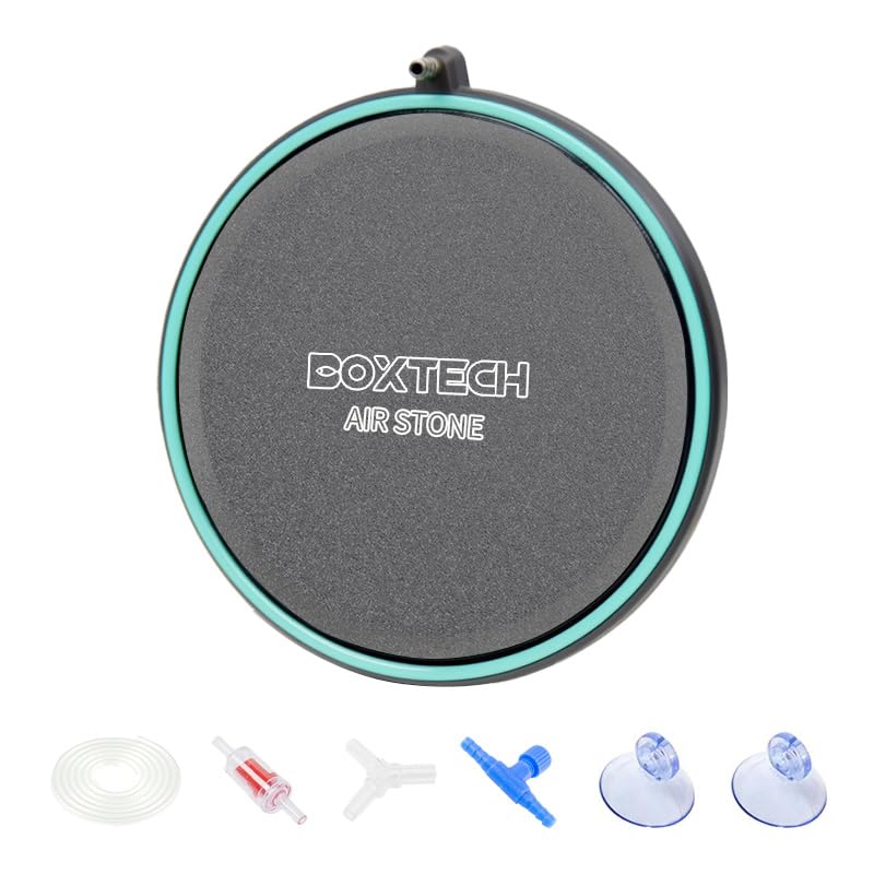 UPETTOOLS 5.2 Inch Air Stone for Aquarium – High Output Dissolved Oxygen Diffuser with Control Valve, Ultra-Quiet Nano Bubble Airstone for Large Fish Tanks, Breeding Tanks, Reef & Hydroponic Systems - size: 5.2 inch