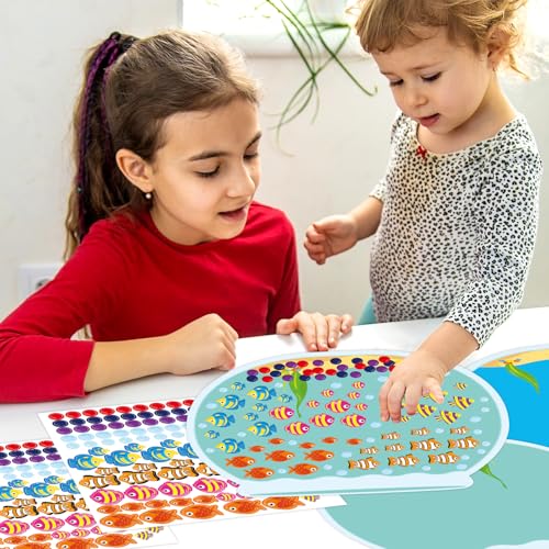 Fancy Land 16 Make Your Own Fish Tank Stickers with Cardboard Backgrounds 14.2 X 11 Inch Summer School Kids Classroom Project Party Activities Graduation End of Year