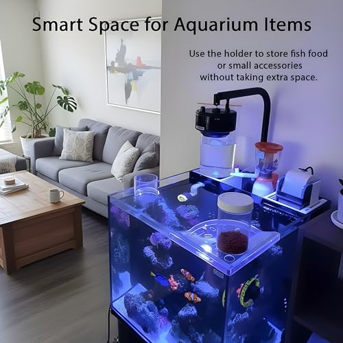 Aquarium Plant Holder for Rimless Fish Tank – 2 Pcs Corner Shelf for Fish Tank Top, Aquatic Plant Planter & Organizer for Aquatic Plants, Decor, and Accessories (White) - color: White