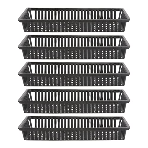 POPETPOP Aquarium Plastic Plant Basket 5-Pack Water Grass Pots with Drainage for Hydroponic Root Cultivation Fish Tank and Pond Planting