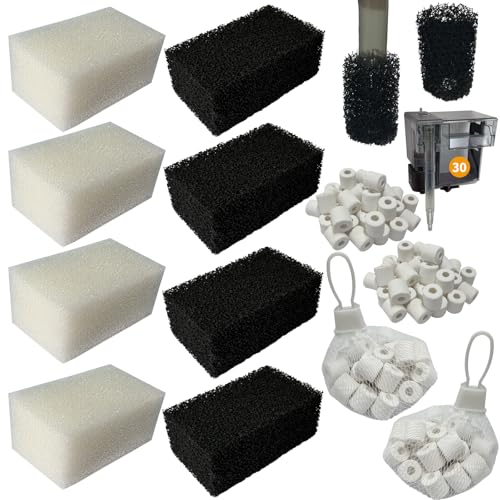 4 Set of Upgraded Three-Stage Filtration Tank Filter Maintenance Kit, Replacement for AquaClear 30/150 30-Gallon Aquarium - size: for 30 Power Filter