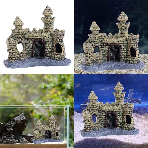 Aquarium Decoration Small Resin Castles Hideouts Stone Cave Hide House Fish Tanks Accessories for Betta Shrimp