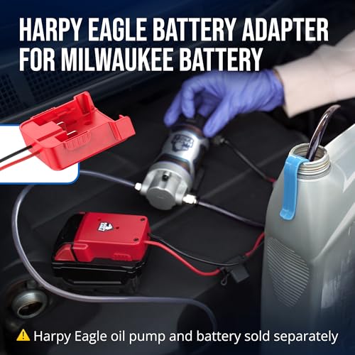 Harpy Eagle Battery Adapter for Red M18 18V Batteries – Compatible Oil Extractor Pump – Includes 30A Fuse, WAGO Connectors & 12AWG Wires – Battery & Pump Not Included - size: Red Battery Adapter