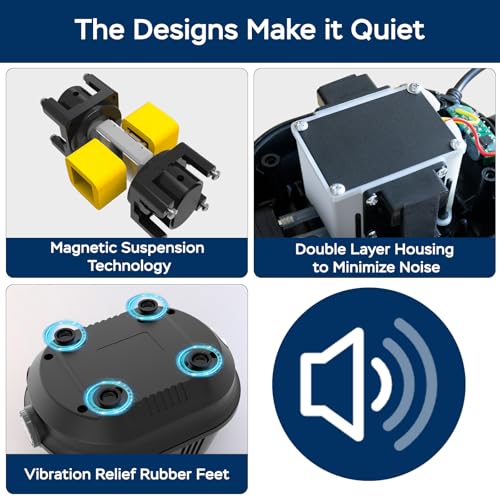 Pond Aerators for Outdoor Koi Ponds, Air Pump for Pond up to 1800 Gallons, All-in-One Flow Adjustable Pond Aeration Kit Pond Deicer with Double Outlet Airline Tubing Air Stones Check Valves - size: Up to 1800 Gallon