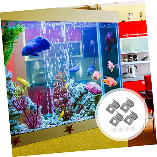 Stainless Steel Fish Tank Cover Brackets 4Pcs Aquarium Lid Clips Secure Support for 5mm Glass Aquarium Lid Fish Tank Accessories