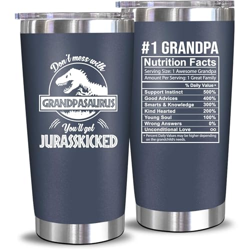 NewEleven Fathers Day Gift For Grandpa - Grandpa Birthday Gifts From Granddaughter, Grandson - Unique Birthday Present Ideas For Grandfather, Promoted To Grandfather - 20 Oz Tumbler Navy - color: Grandpa nutrition navy