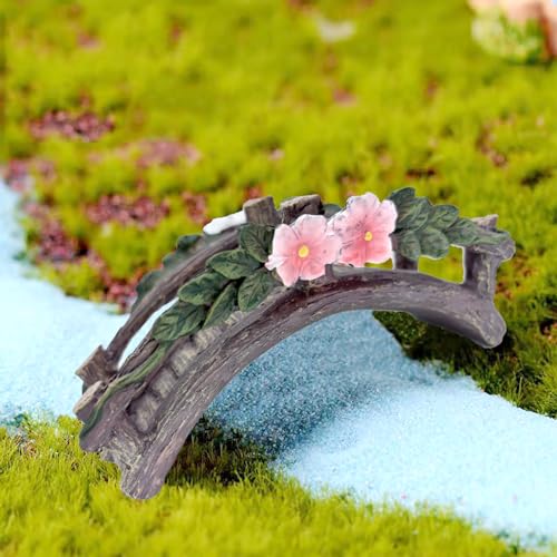 MUAMAX Fairy Garden Bridge Mini Bridge for Fairy Garden Flower Bridge Resin Arched Artificial Little Bridge Micro Landscape Garden Bridge for Dollhouse Ornaments Fairy Garden Accessories