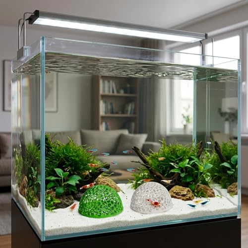 Shrimp Hides for Aquarium, 4-Piece Fish Tank Accessories Set, Aquarium Cave Hideout for Breeding and Shelter, Decorative Fish Tank Decorations with 4.1 Inch Diameter