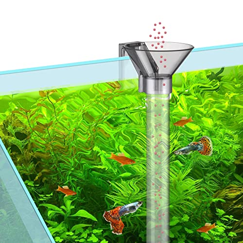 UPETTOOLS Shrimp Feeding Dish Set, Aquarium Fish Feeder Tube Kit Clear Durable Shrimp Feeding Tube with Feeding Ring, Cleaning Brush for Fish Tank