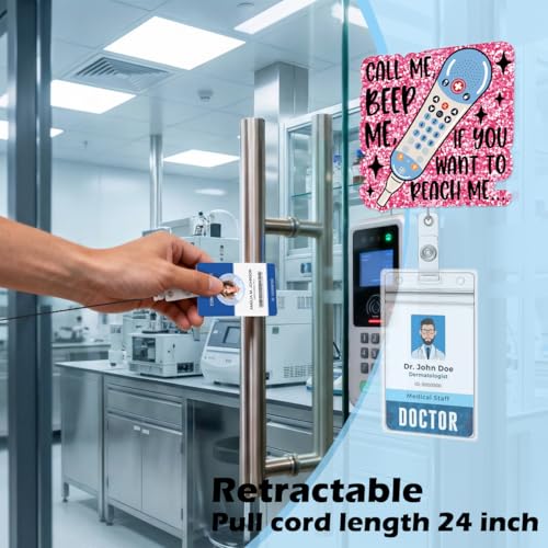Funny Badges Reel Retractable Clip, Call Me ID Clip Name Tag Card Badge Holder for EER ICU Nurse RN MD Physician Assistant, Nursing Graduation Gifts - color: Call Me