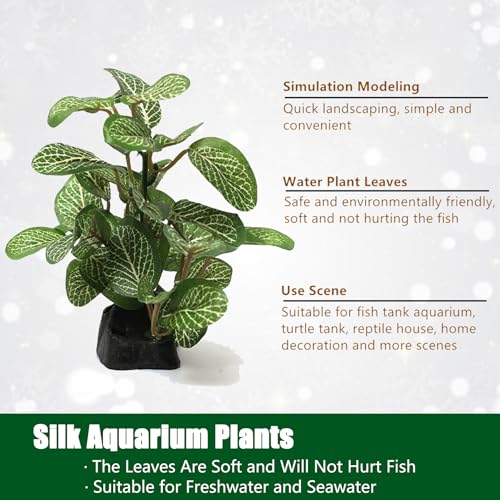Silk Aquarium Plants, Artificial Fake Aquarium Plants Small Betta Fish Tank Plants Plastic Realistic Decorations Set 2PCS (Style D) - size: Style D