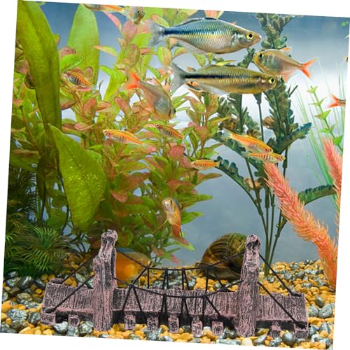 balacoo Aquarium Landscaping Ornaments Large Resin Rope Bridge Fish Tank Decorations Easy to Clean for Home/Office Decor Random