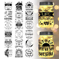 GLOBLELAND 18 Sheets Blessing Phrase Rub on Transfer 3.9x3.6inch Wishes Words Home Decals Leaves Flower Rainbow Cup Transfer Decals for Furniture Vase Glass Art Crafts Decorations - style: Blessings