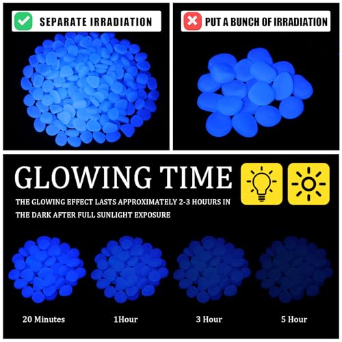Sasylvia 3000 Pcs Glow in The Dark Rocks 1 Inch Glow Rocks 12.6 LB Garden Glow in The Dark Stone Outdoor Glow in The Dark Pebbles for Landscaping Walkway Pathway Backyard Fish Tank Plant (White) - color: White