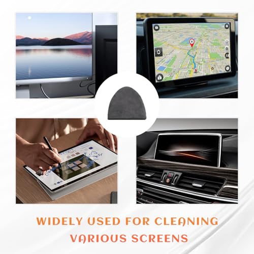 Car Screen Cleaner, 4.72"×3.94" Triangle Microfiber Auto Touchscreen Cleaning Cloth, Reusable Vehicle Interior Touch Screen Cleaning Pad Non-Scratch Wipes, Car Accessories - color: Triangle