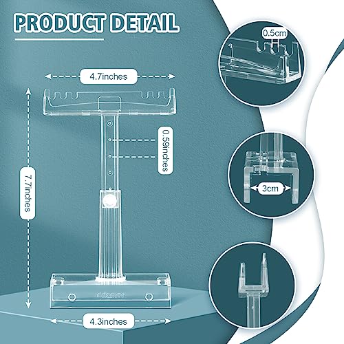 driamor Aquarium Light Holder Adjustable, Clear Acrylic Fish Tank LED Light Riser Stand Aquarium Lamp Brackets Kit 2pcs Transparent Support for Width 2.34-4.7 Inches Light with Extendable Bracket - color: Clear (Large Size)