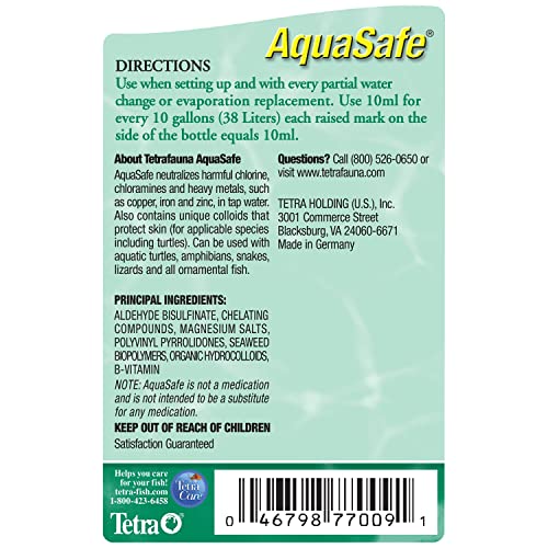 TetraFauna AquaSafe for Reptiles and Amphibians 3.38 Oz, Aqua-Terrarium Water Conditioner, Makes Tap Water Safe (Pack of 2) - size: 100ml (Pack of 2)