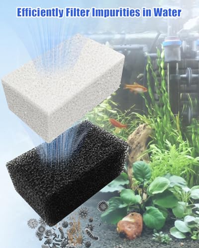 OCHIKI 4 Sets Aquarium Tank Filter Maintenance Kit Fit for AquaClear 30 150, Three-Stage Filtration Tank Carbon Filter & Foam Filter & Ceramic Rings & Bags for 30 to 150 Gallon Aquariums - size: for 30-150 Gallon